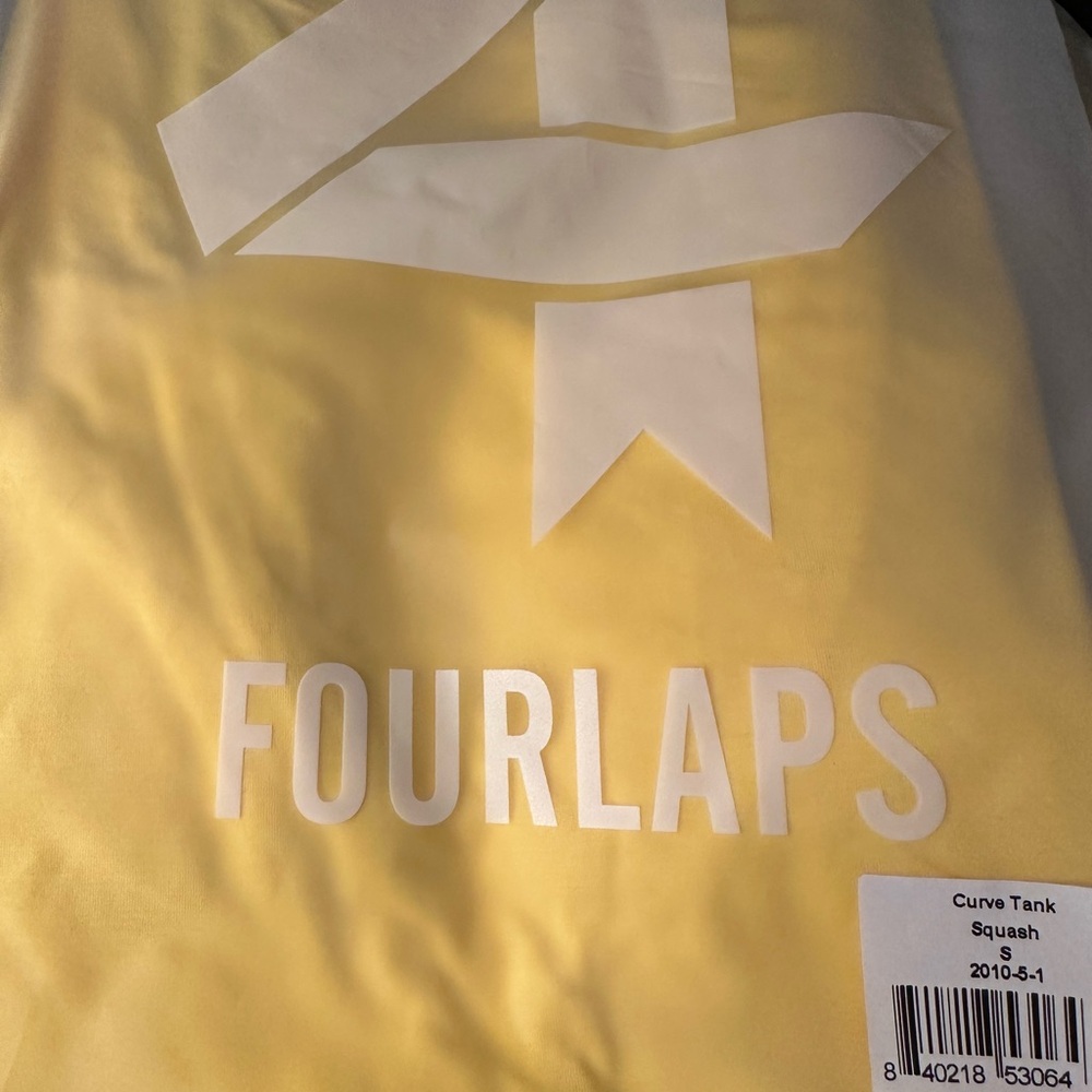 Fourlaps Curved Workout Tank Squash Yellow NWT - Small - Picture 7 of 7